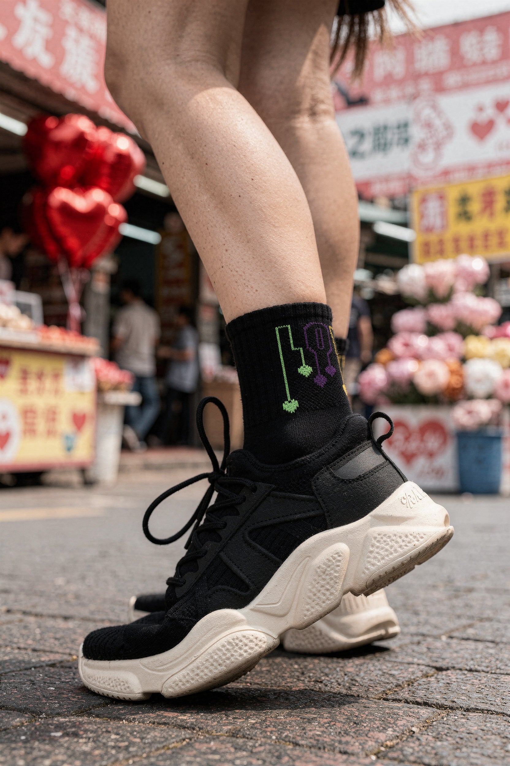 Design Everyday Ankle Socks-Love Drip: K-Edition Dark Pack of 3