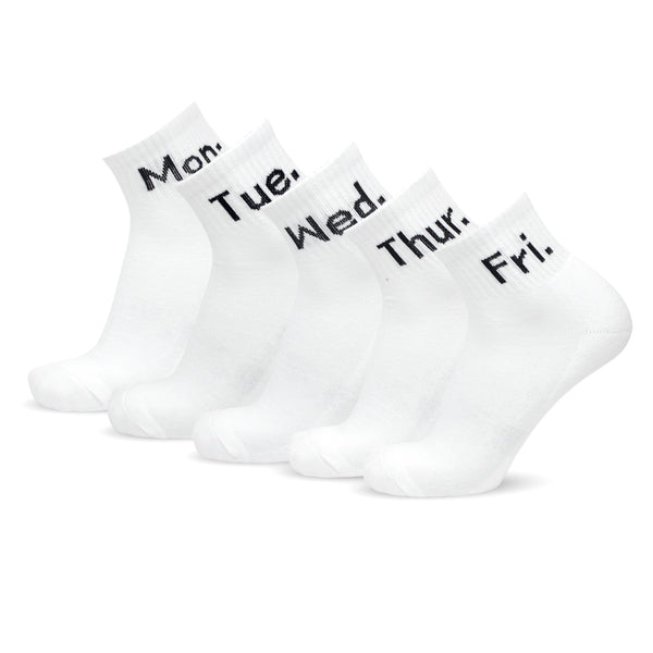 Weekly Ankle Socks- White (5 Pair)