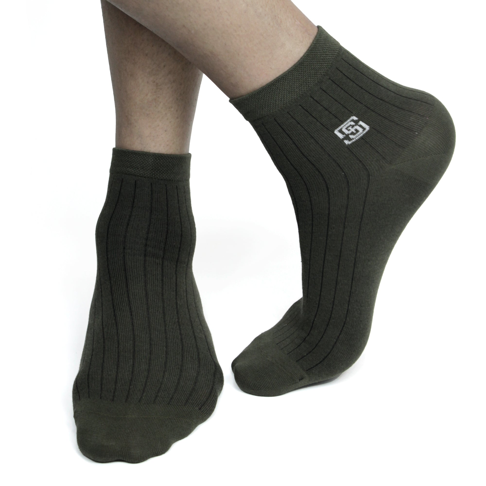 Design Solid Delight Ankle Socks-Olive Pack of 1