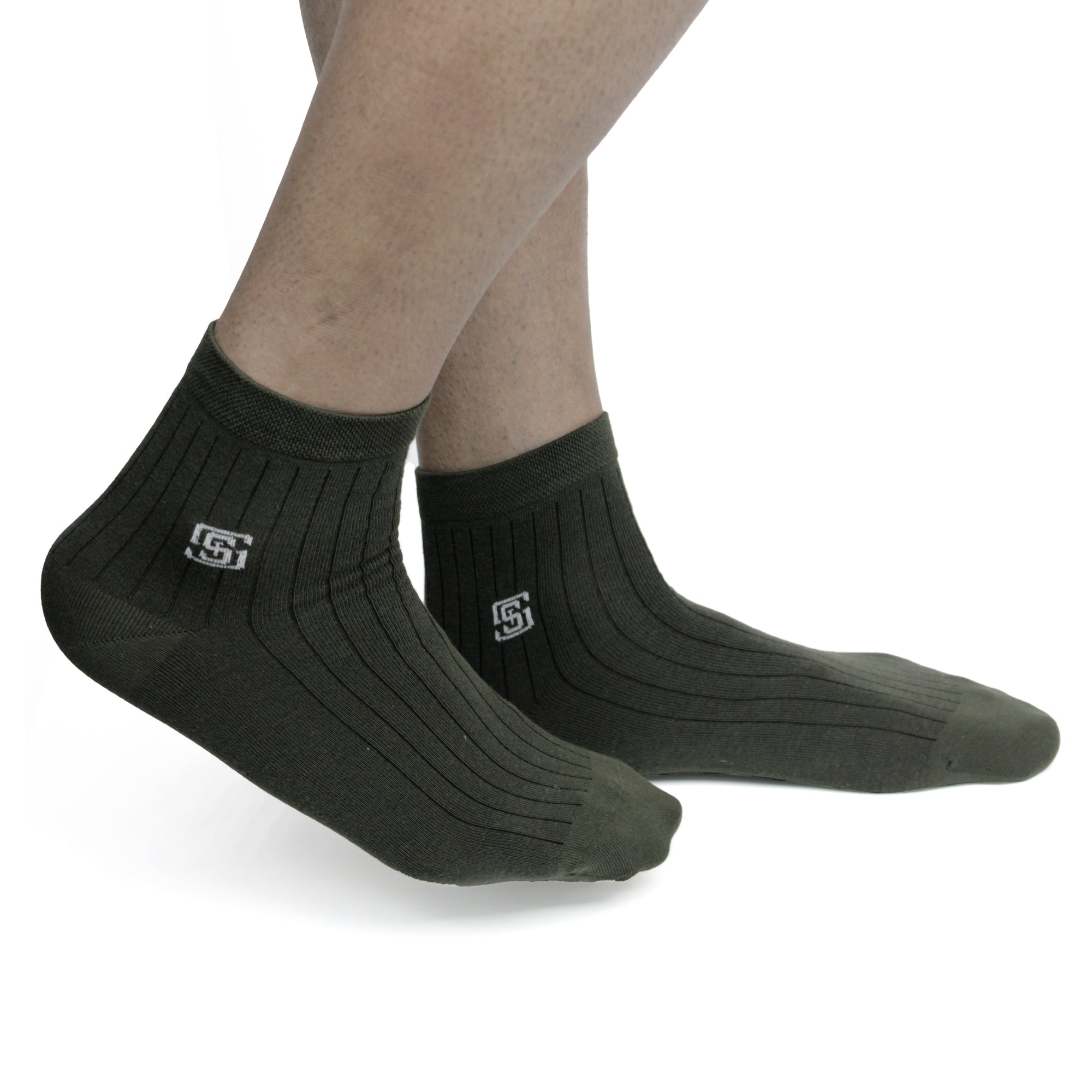 Design Solid Delight Ankle Socks-Olive Pack of 1