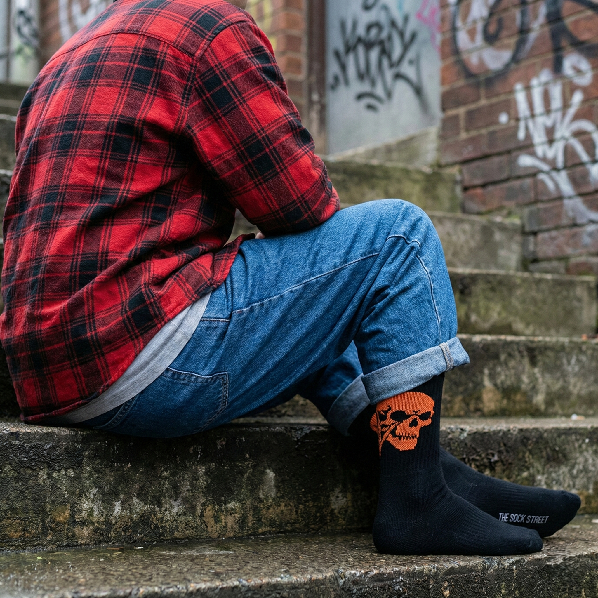 Design Everyday Crew Socks - Neon Skull Pack of 5
