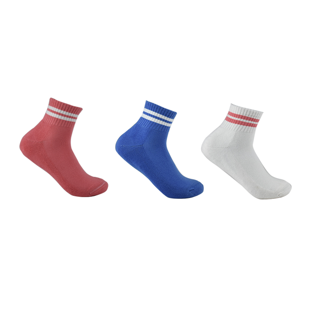 Design Everyday Ankle Socks-Blush & Blue Pack of 3