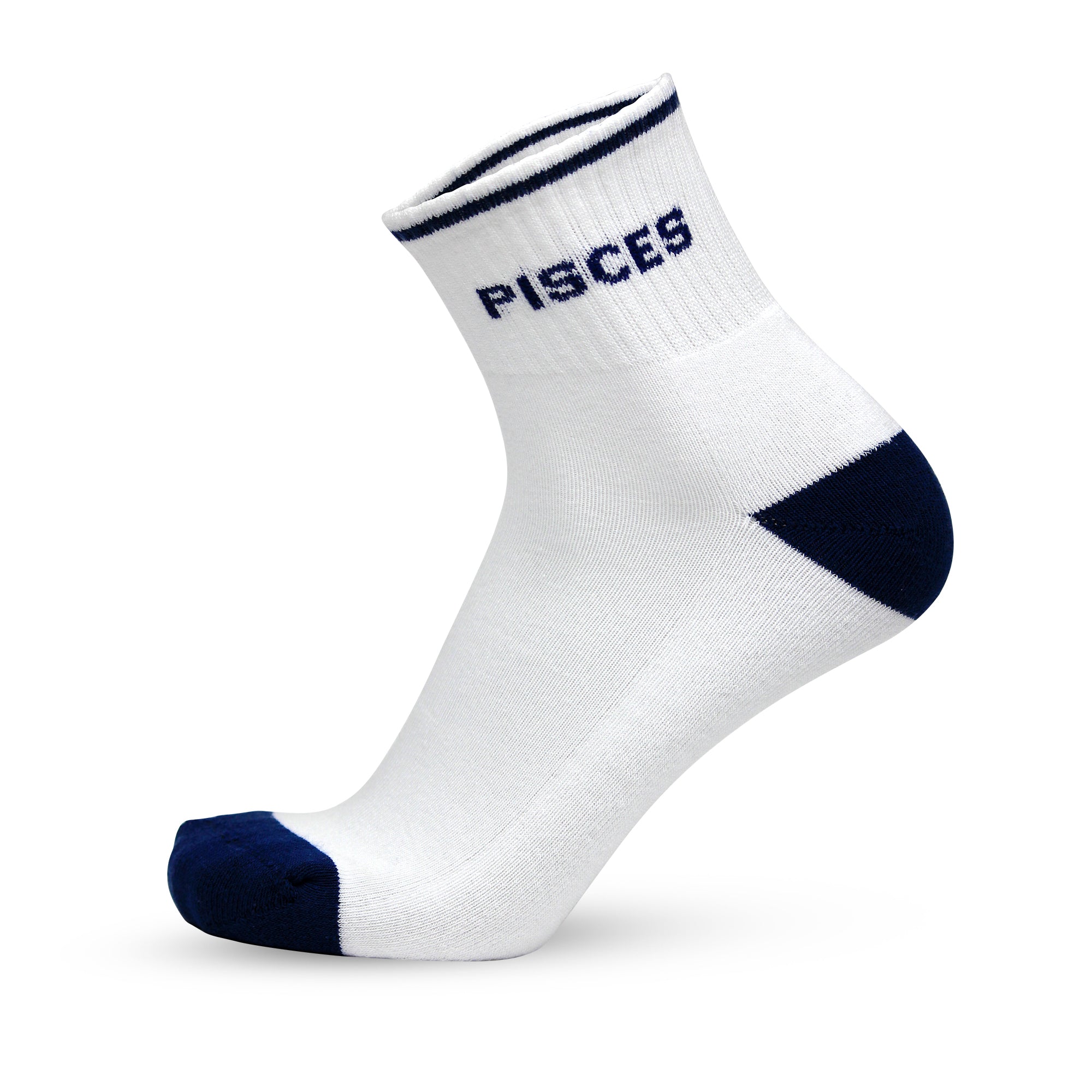 Design Pisces Ankle Socks-White Base Pack of 3