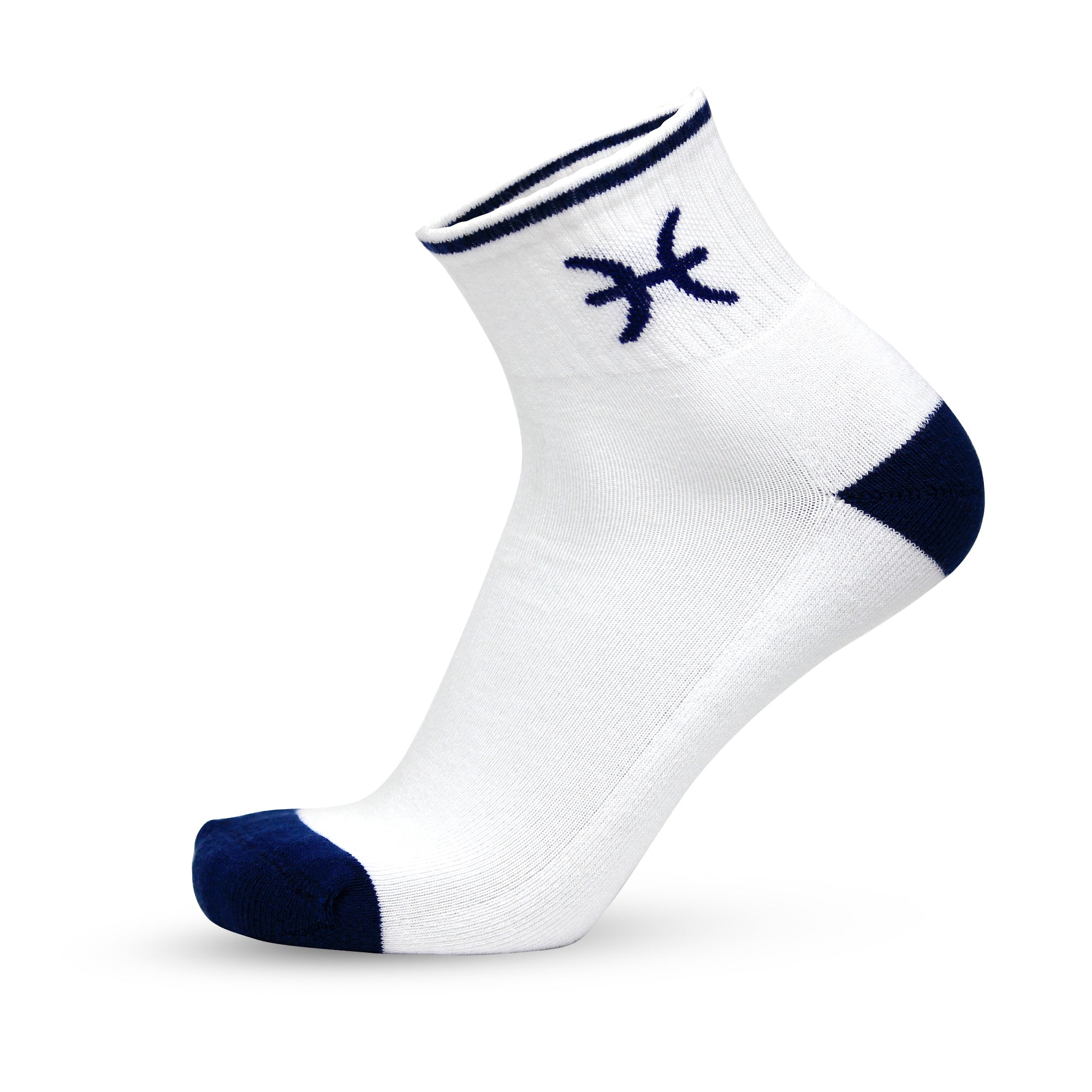 Design Pisces Ankle Socks-White Base Pack of 3