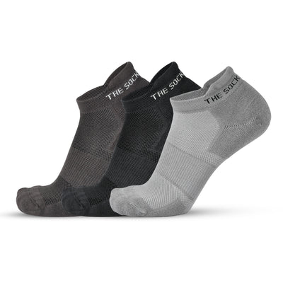 Sports Running Ankle Socks Grey Pack of 3