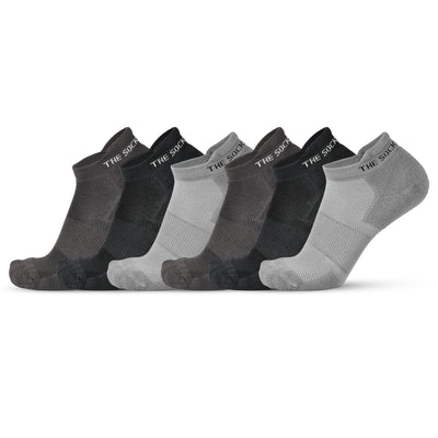 Sports Running Ankle Socks Grey Pack of 6