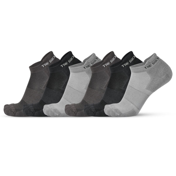 Bamboo Low Ankle Socks – Light Grey/Mid Grey/Dark Grey (6 Pair)