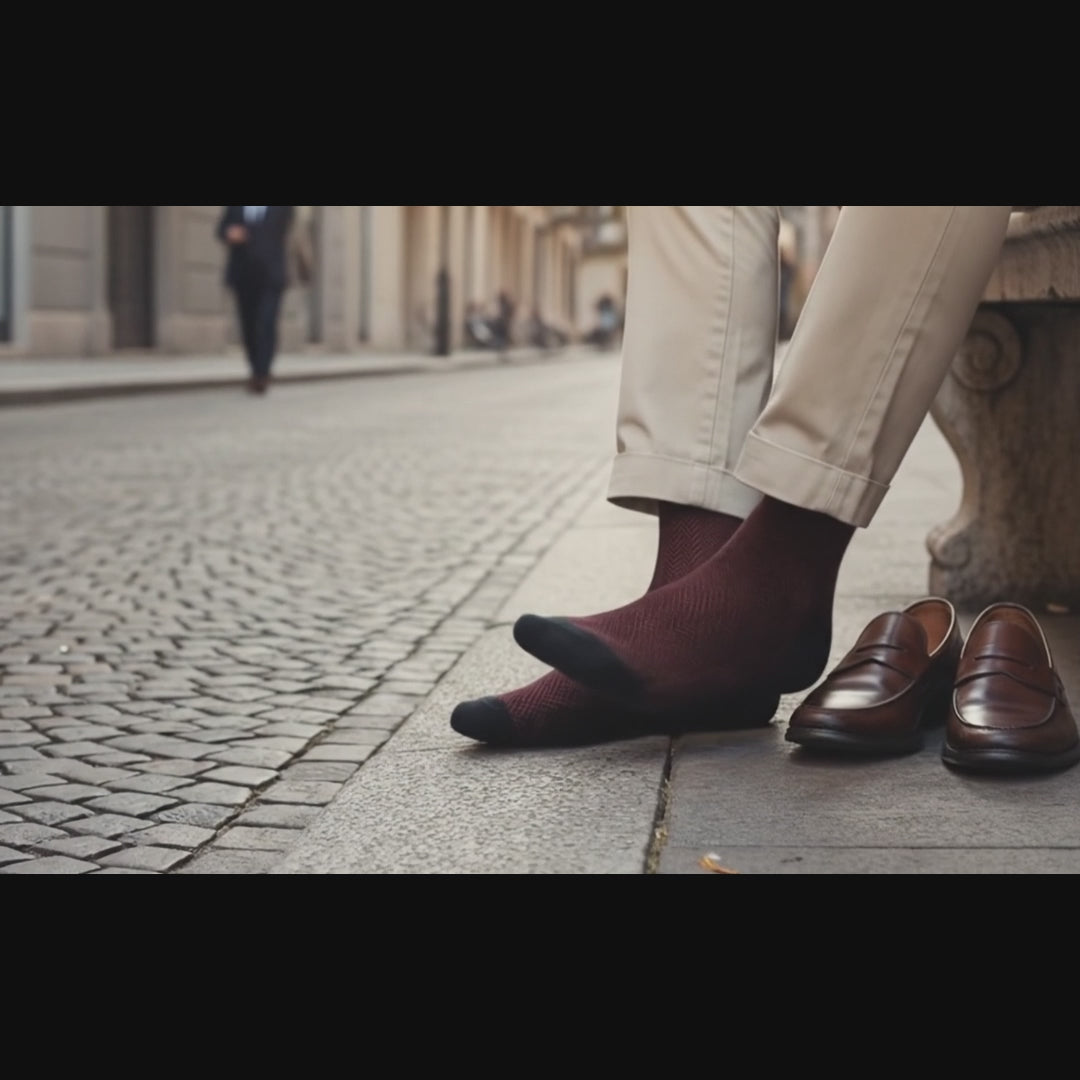 Formal Design Crew Socks-The Gentleman's Red Pack of 3