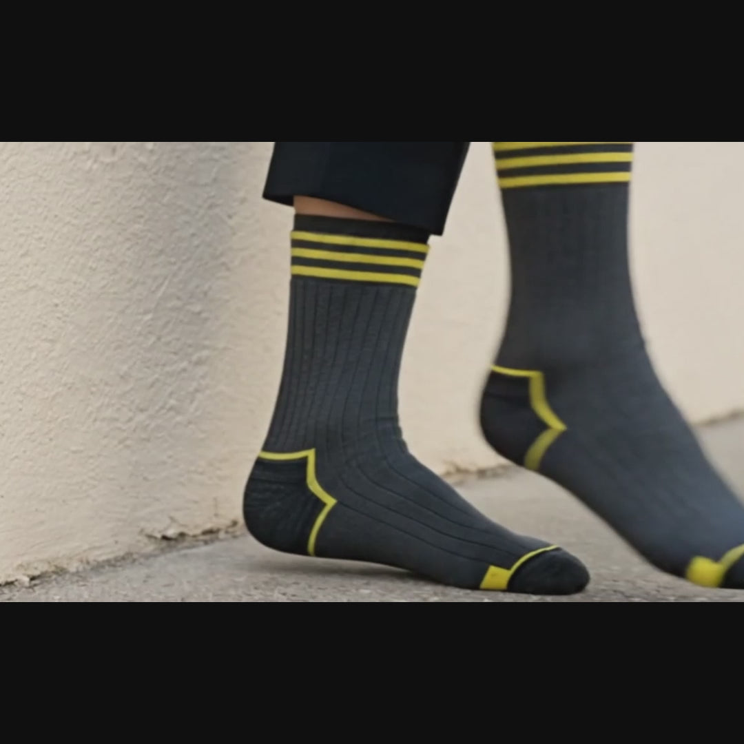 Full Terry Crew Socks-Grey Pack of 6