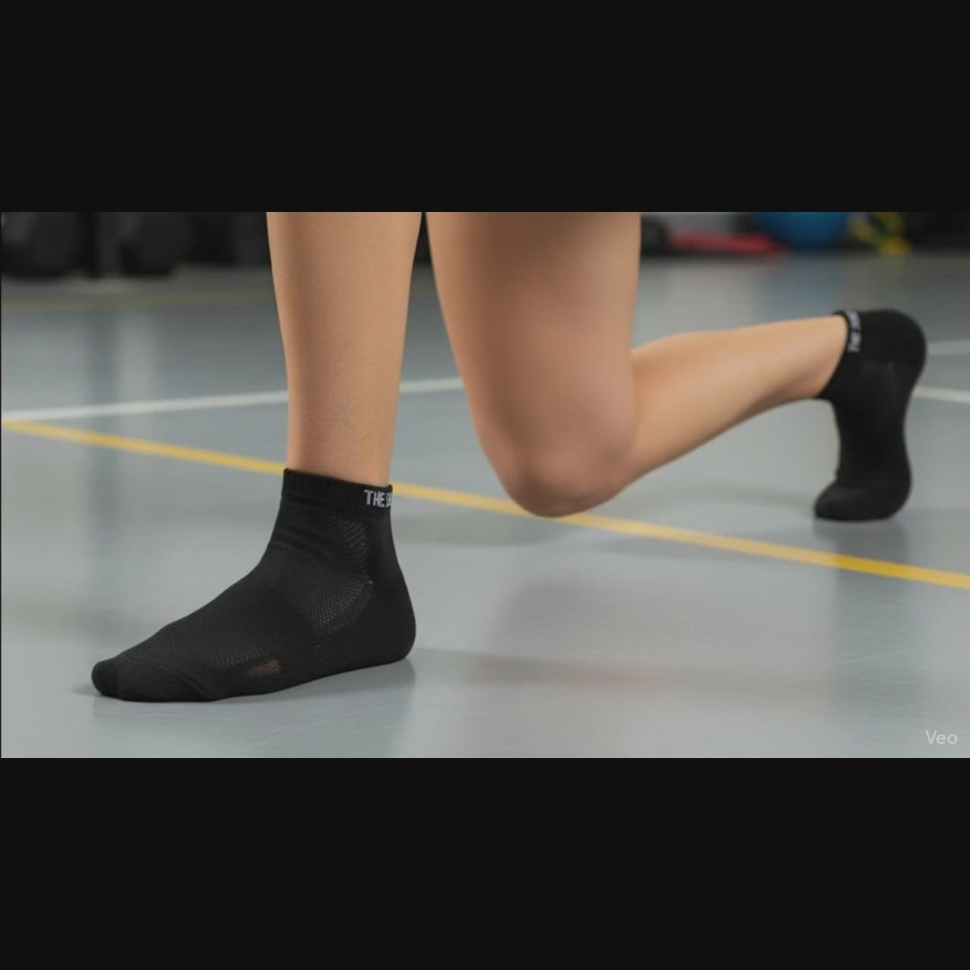 Sports Running Ankle Socks-Black Pack of 3
