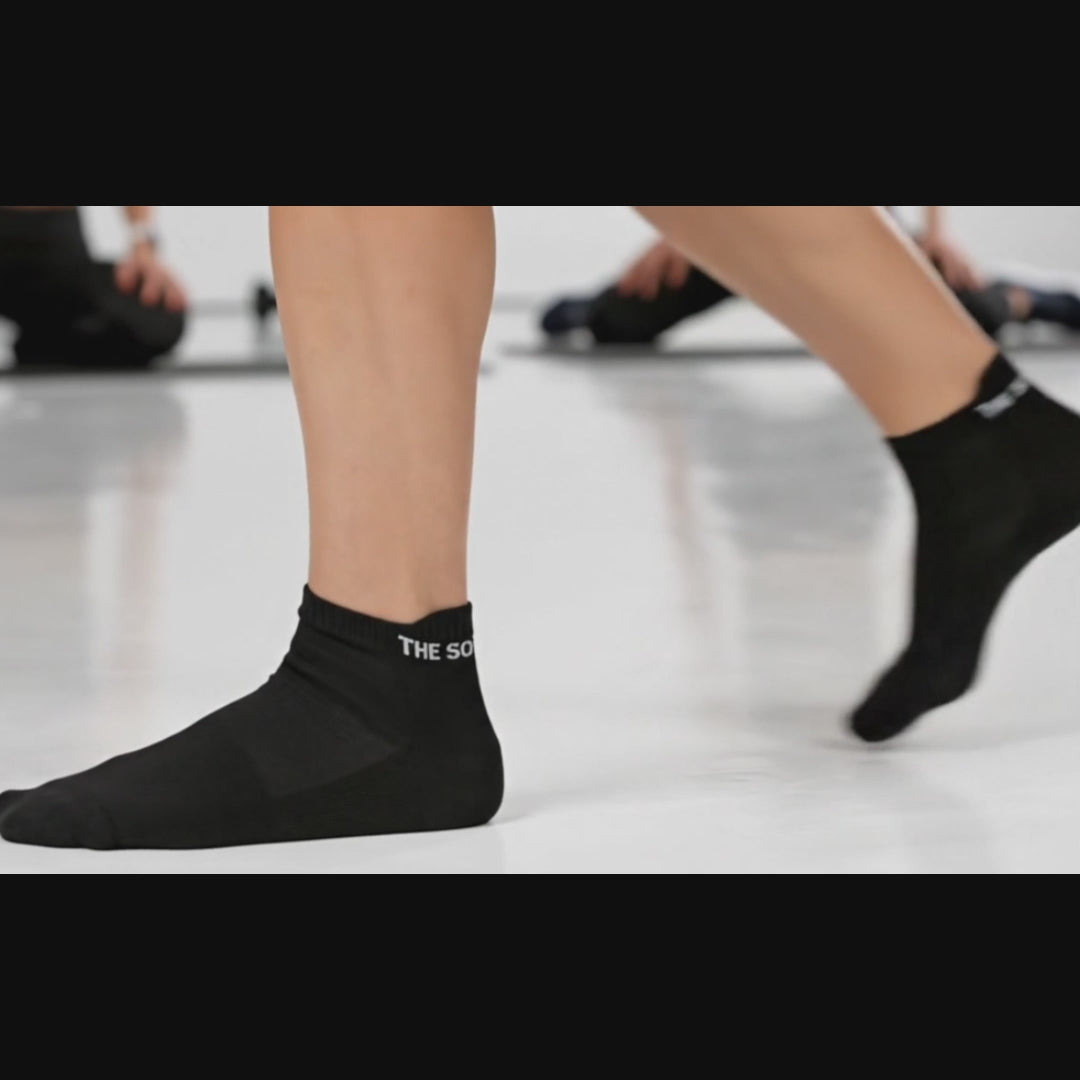 Sports Running Ankle Socks Black Pearl Pack of 3