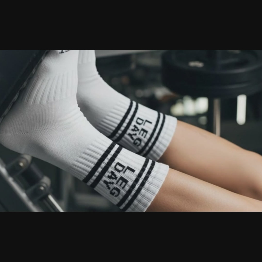 Sports GYM Crew Socks White Pack of 5