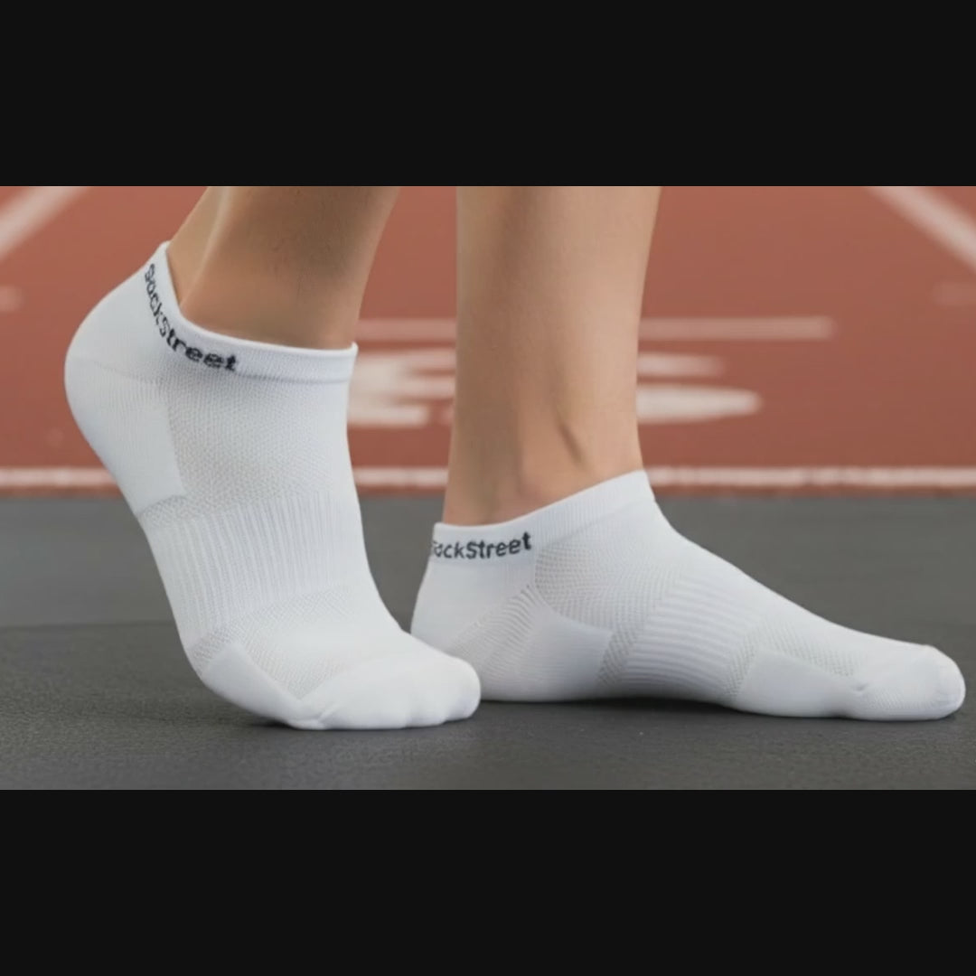 Sports Running Ankle Socks White Pack of 6