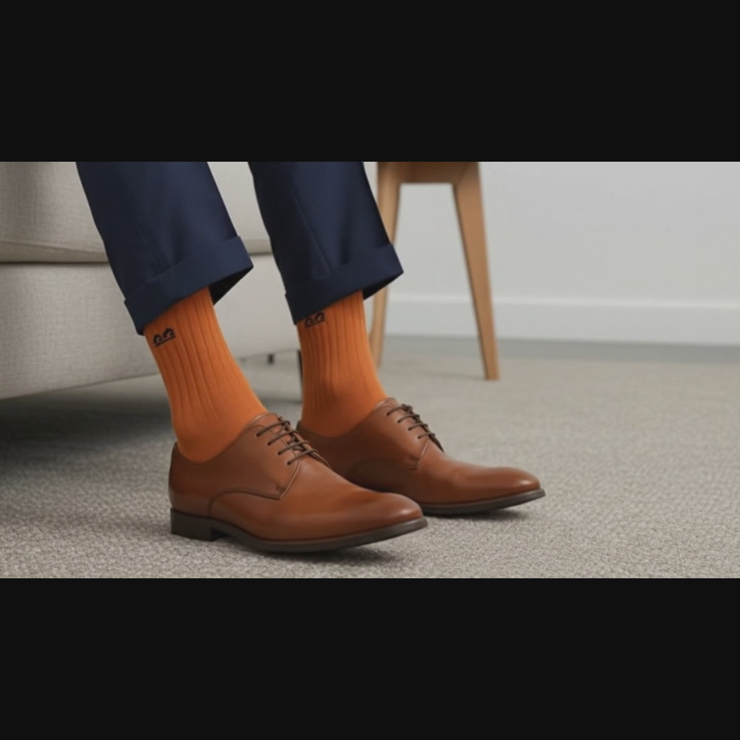 Formal Design Crew Socks-Marigold Lagoon Pack of 3