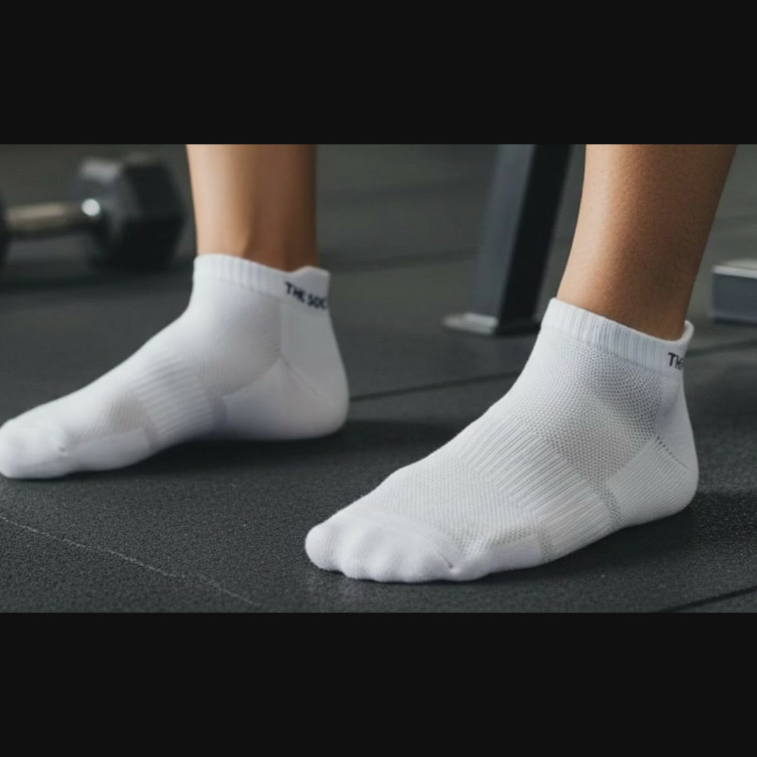 Sports Running Ankle Socks Classic Monochrome Pack of 3
