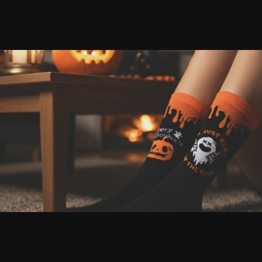 Design Halloween Crew Socks-Multicolor Pack of 3