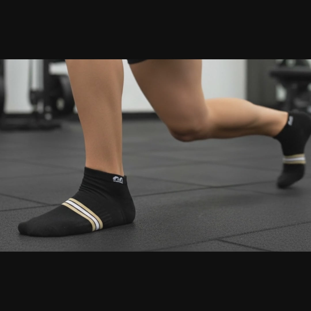 Sports Running Ankle Socks-Black Carnival Pack of 3