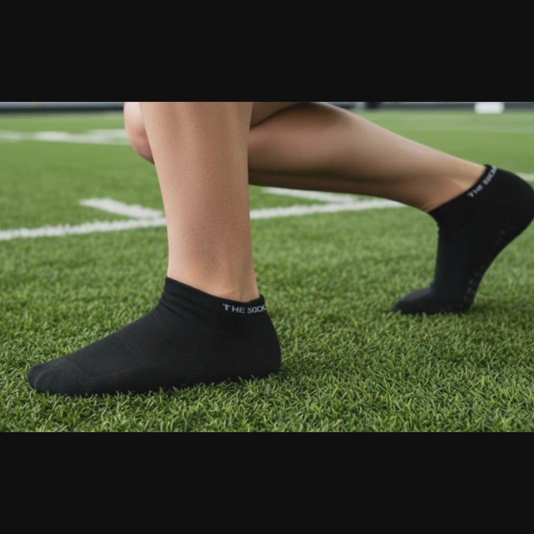 Sports Running Ankle Socks Solid Black Pack of 6