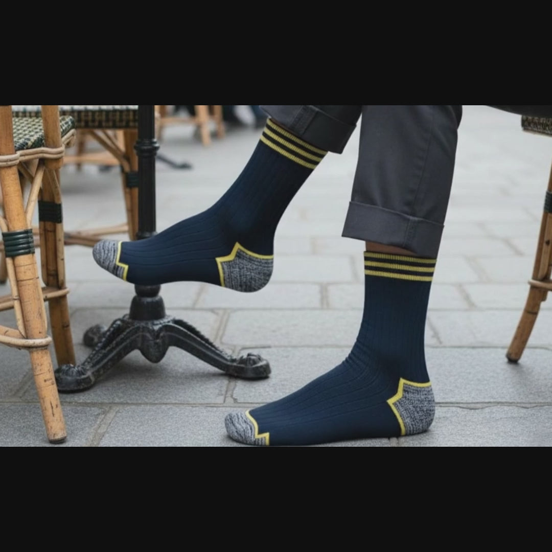 Full Terry Crew Socks-Blue Pack of 6
