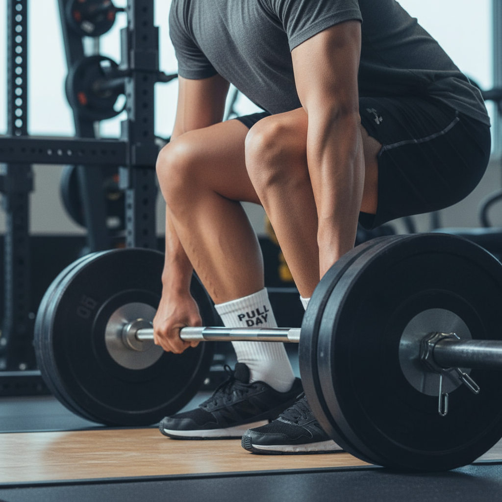 White ankle socks 'pull day' text , soft cotton blend, durable for gym days from The Sock Street.