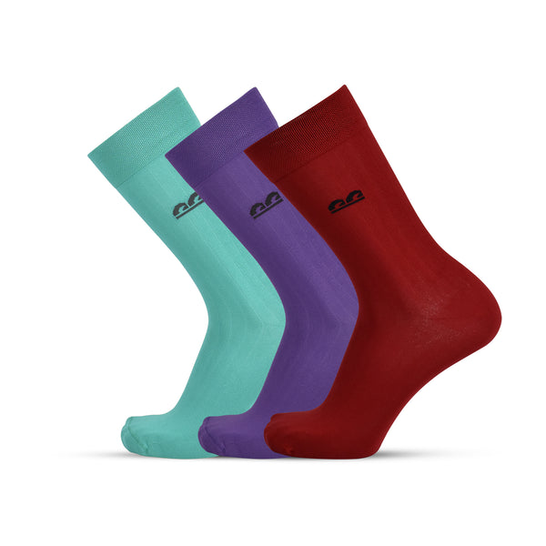 Formal Design Crew Socks-Jewel Pop Pack of 3