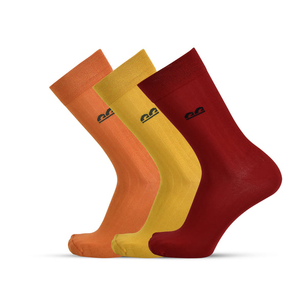 Formal Design Crew Socks-Sunset Pack of 3