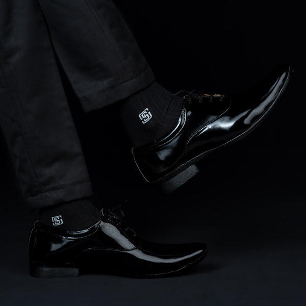 Solid Delight Men Crew Socks- Black (1 Pair)