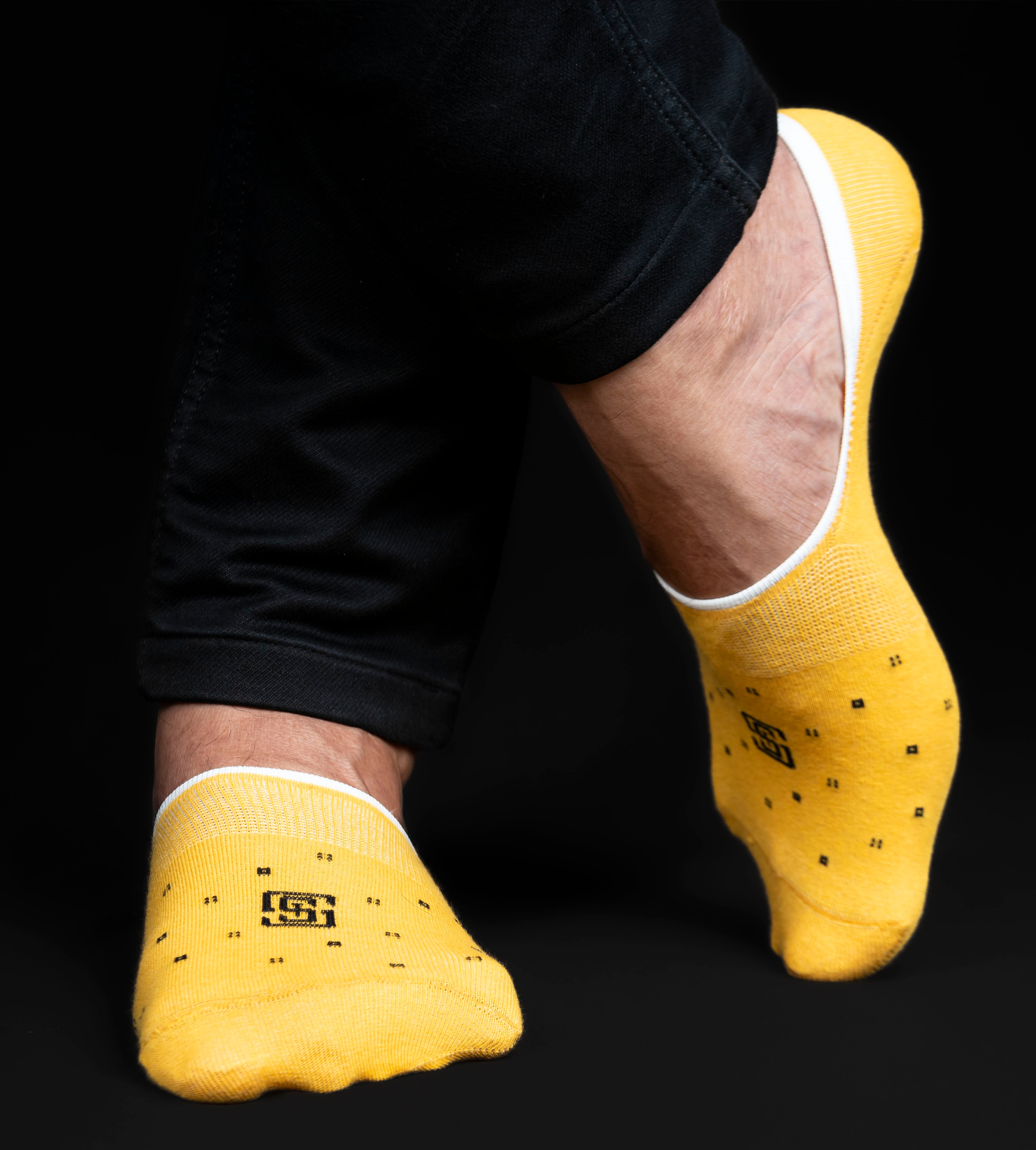 Design Specticals Charm No Show Socks-Yellow Pack of 1
