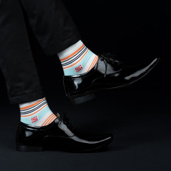 Stripe Whimscial Whirlwind Men Ankle Socks- (1 Pair)