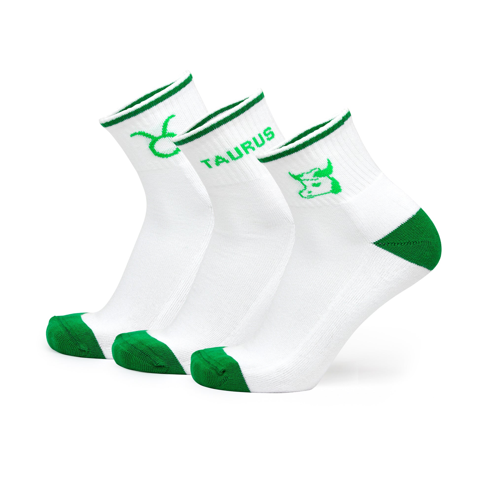 Design Taurus Ankle Socks-White Base Pack of 3