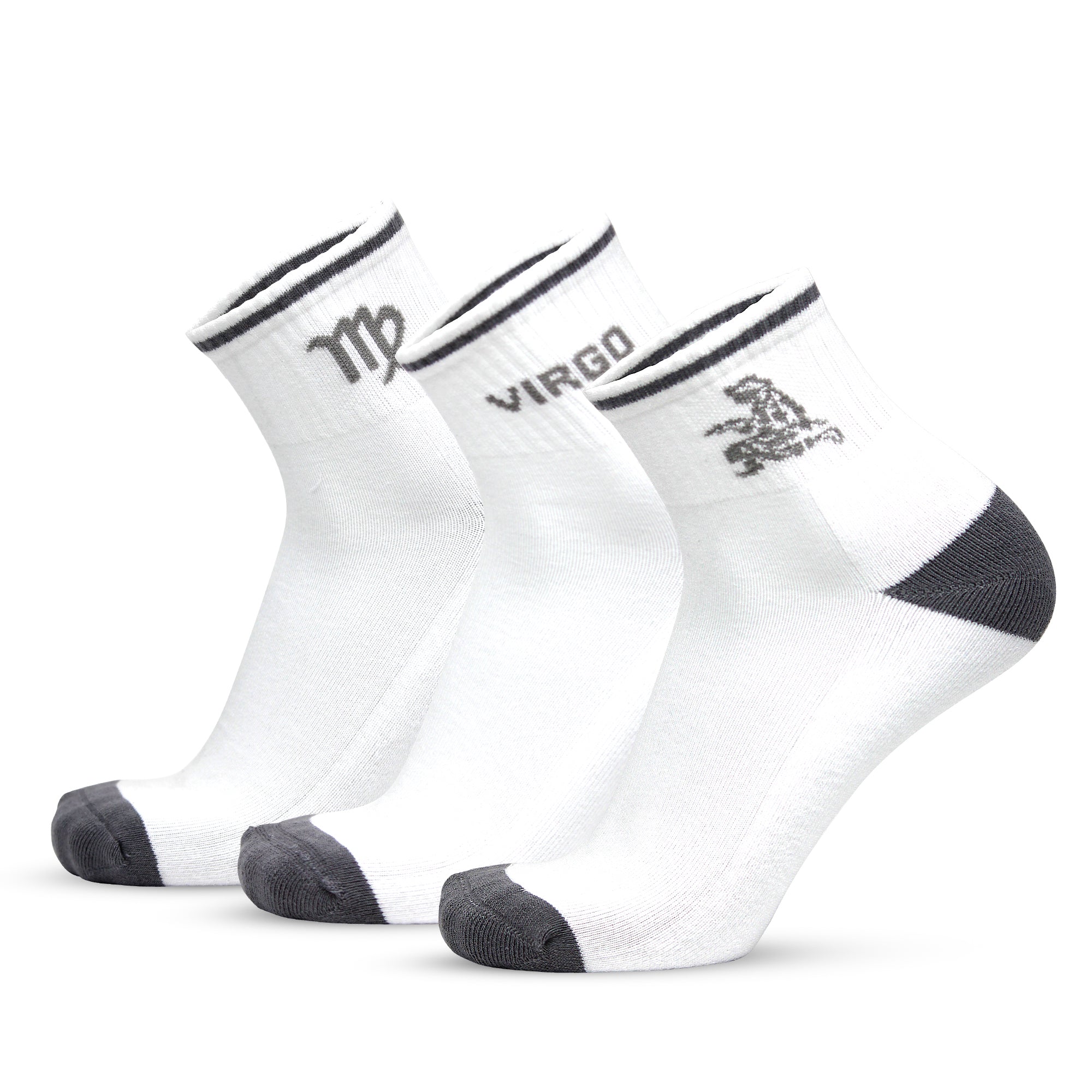 Design Virgo Ankle Socks-White Base Pack of 3