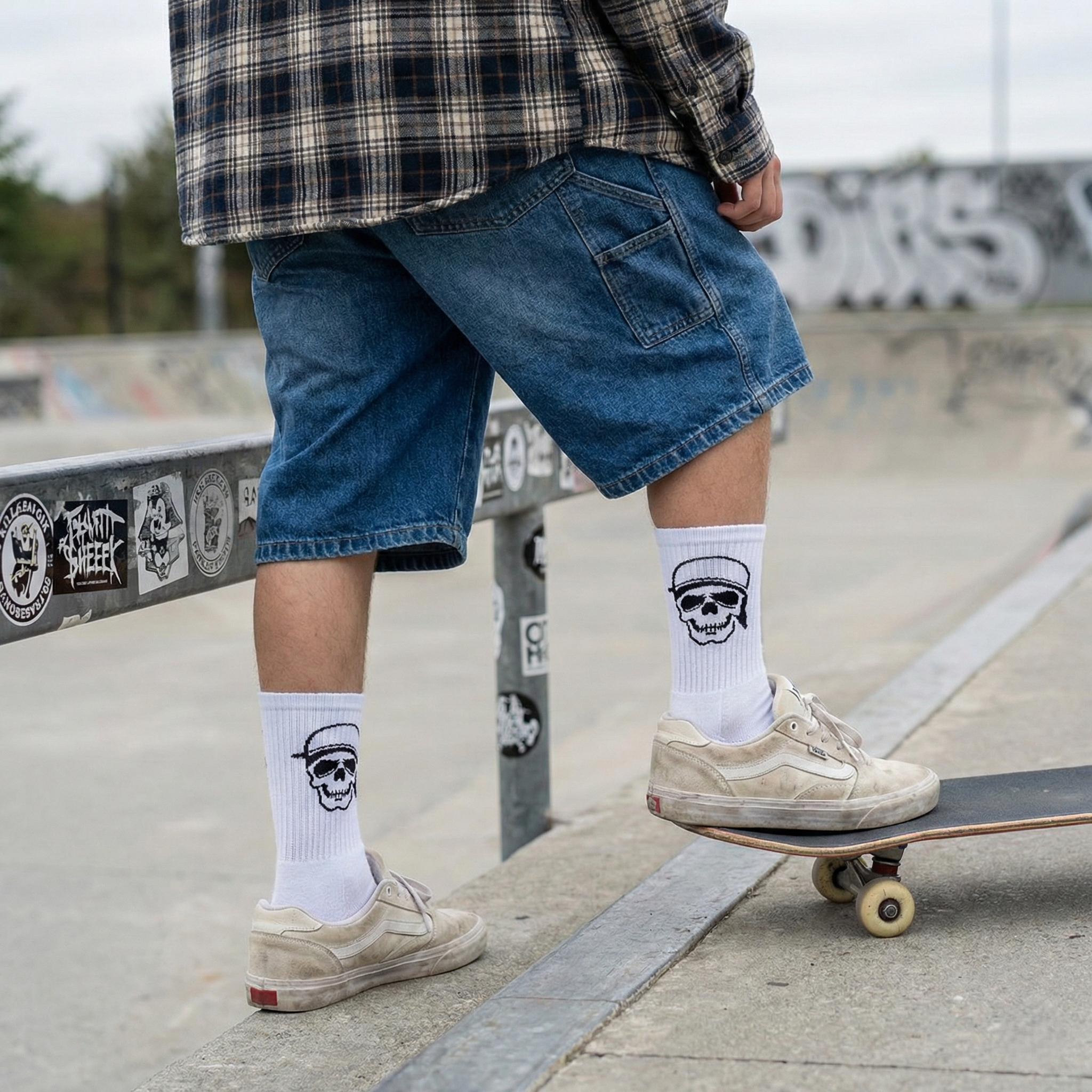 Design Everyday Crew Socks - Ink Skull Pack of 5